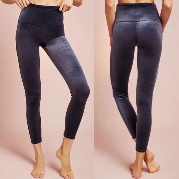 Spanx Velvet Classic Navy Leggings Size Large - Picture 1 of 6